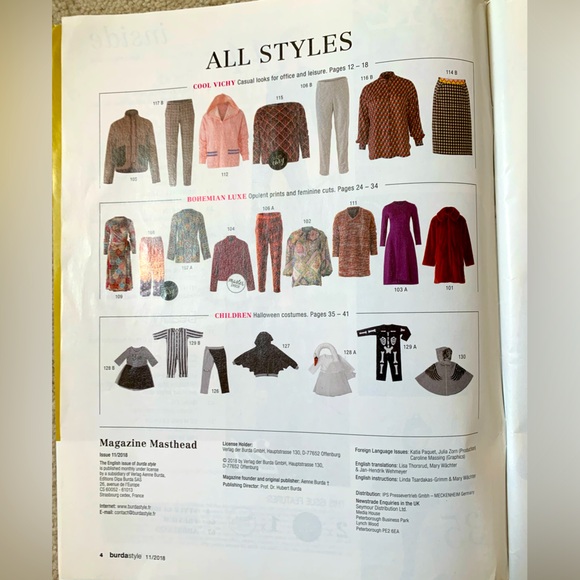 UK Burda Style Magazine issue 11/2018. - Picture 2 of 4